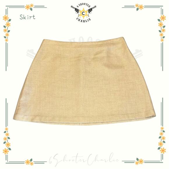 Vintage Y2K Women's Chesley Gold Flared Skirt Polyester Back Zip Size Medium - Picture 1 of 4